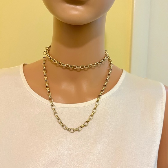 designer Alexis Von Viragh  925 Necklace  Gold Tone Long 33 In / 56g - Picture 11 of 16